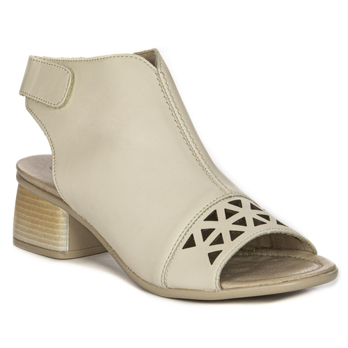 Remonte Women's Velcro Leather Beige Sandals