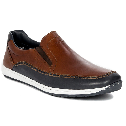 Rieker Men's slip-on low shoes brown brązowe