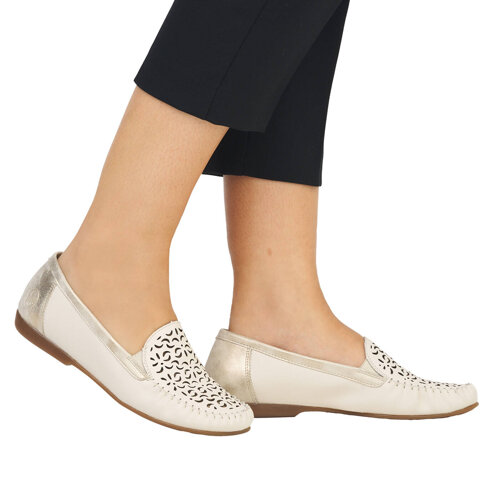 Rieker Women's Openwork Cream Half Shoes