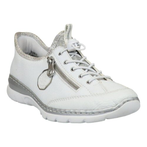 Rieker Women's White And Silver Sneakers