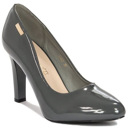 Sergio Leone 1457 Ciemny Szary Lakier Grey Pumps