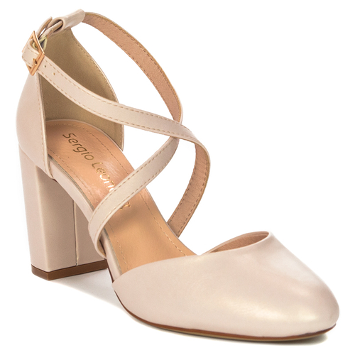 Sergio Leone women's Beige Pearl sandals