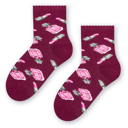 Steven 159 Burgundy / Cosmetics  Socks