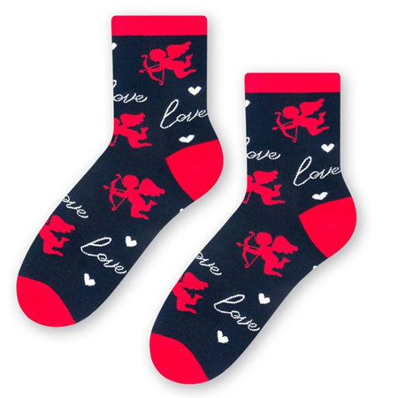 Steven art.136 Special Edition socks Valentine's Navy Blue Amor / Love