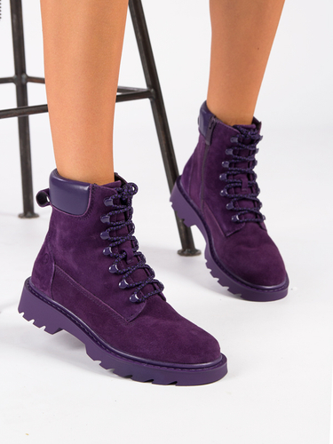 Tamaris Purple Leather women's warmed Boots