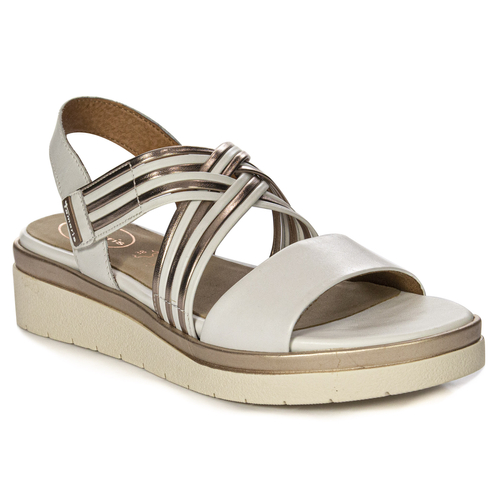 Tamaris Women's White Rosegold Sandals