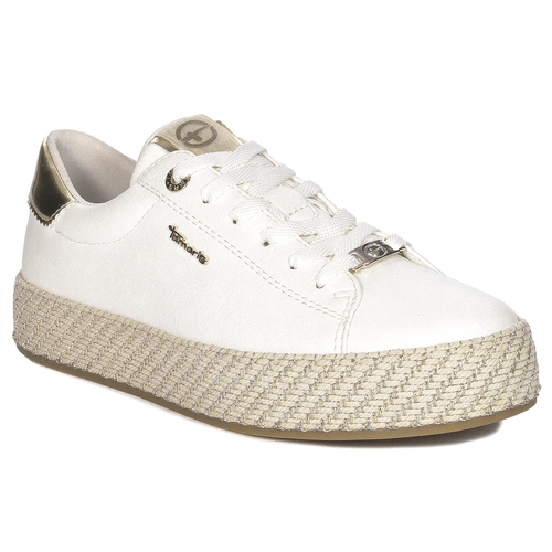 Tamaris Women's white and gold platform sneakers