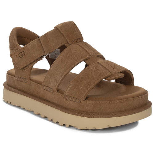 UGG Women's Leather Sandals Goldenstar Strap Brown