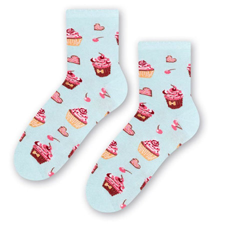 Women's socks Steven Family 084 Blue / Sweets