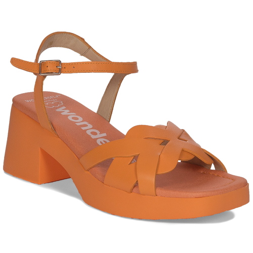 Wonders Women's Heeled Leather Sandals Iseo V Apricot