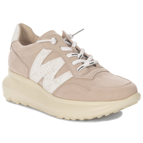 Wonders Women's Platform Half Shoes Beige