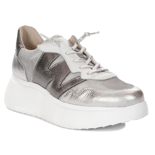 Wonders Women's Platform Half Shoes Silver