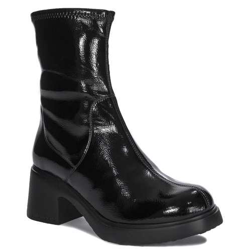 Wonders Women's patent leather boots insulated Krinkle Negro