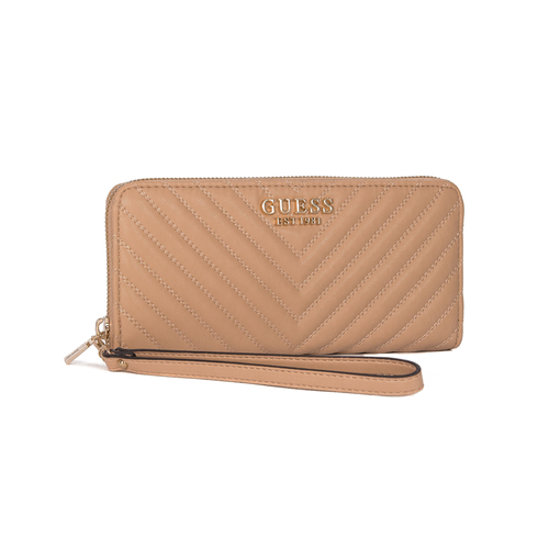 GUESS Giully Quilted Maxi Wallet Beige - Allure Online Shop