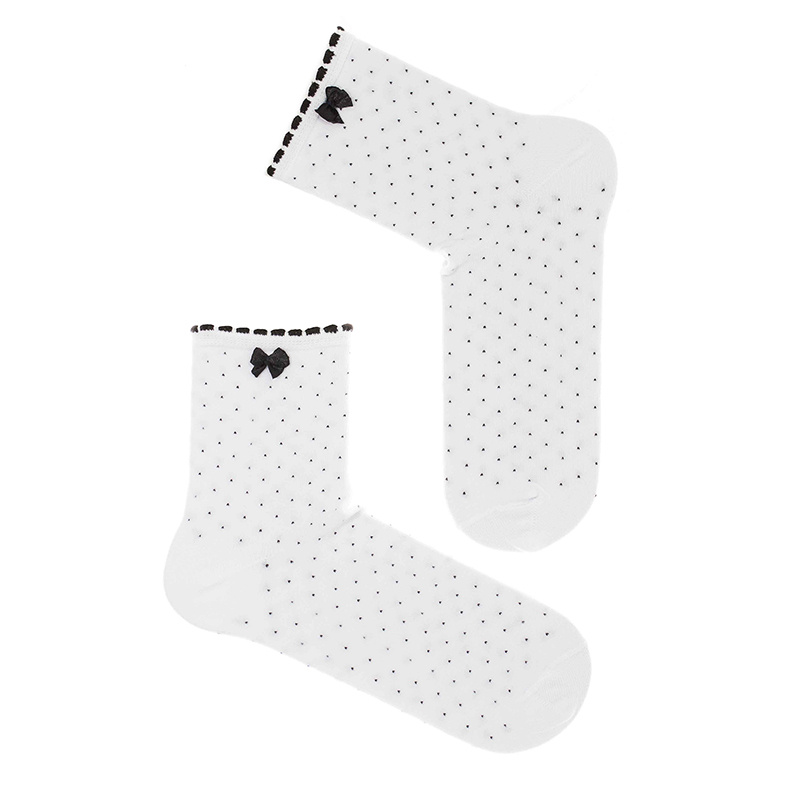 Milena socks with white polka dots and a bow - Milena - Akcesoria ...
