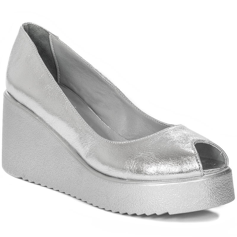 silver flat shoes