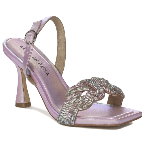 Alma En Pena Women's leather stiletto sandals Cancun Purple