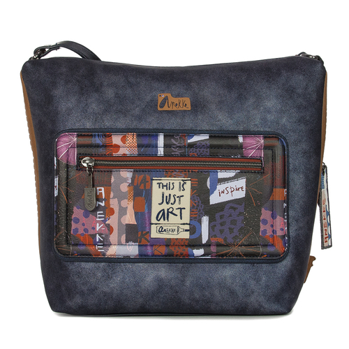 Anekke Contemporary Women's Crossbody Bag Navy Graphit With Print