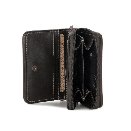 Anekke Shoen Small Women's Wallet Black and Beige With Print