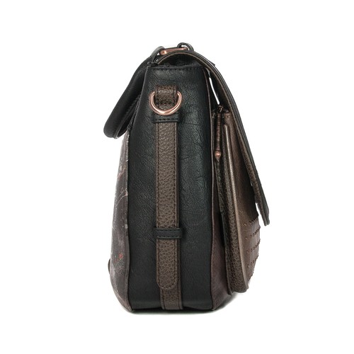 Anekke Shoen Women's Brown Black and Beige Bag With Print