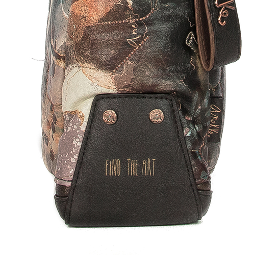 Anekke Shoen Women's Brown and Beige Crossbody Bag With Print