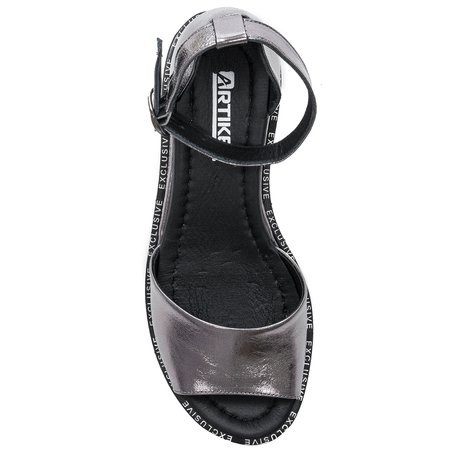 Artiker Metalic Dark Silver Sandals 48C0636