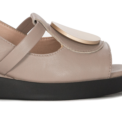 Artiker Taupe Leather Sandals