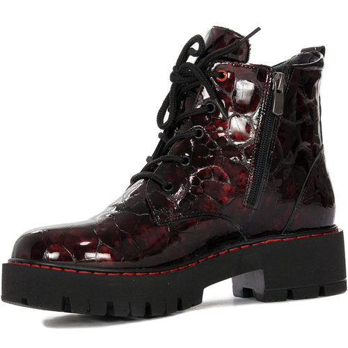 Artiker boots, leather, insulated, black and burgundy