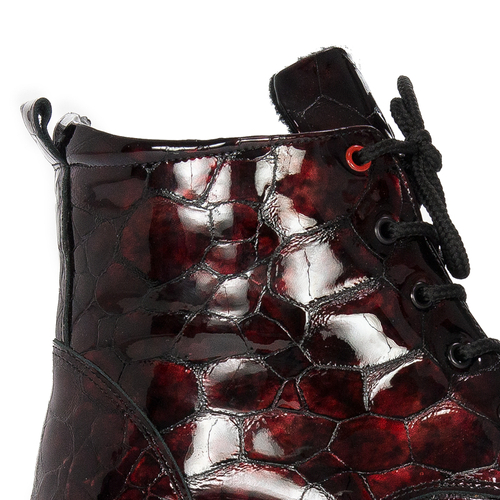 Artiker boots, leather, insulated, black and burgundy