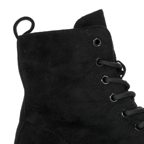 BLACK high-heeled women's boots