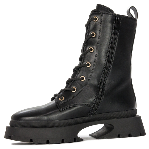 BLACK women's platform boots