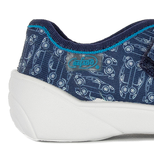 Befado Children's Boy's shoes with Velcro Speedy Navy Blue Cars