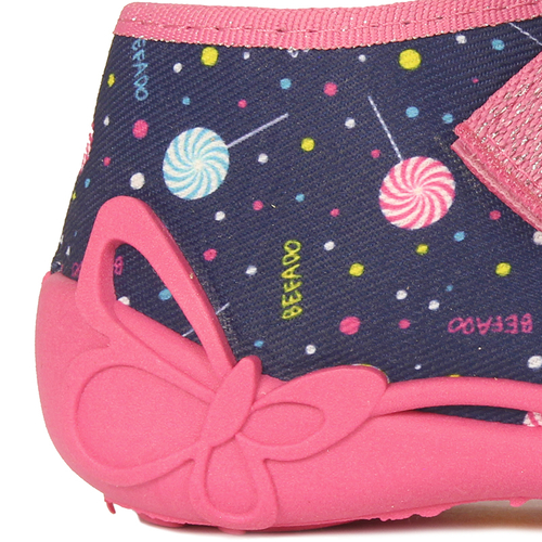 Befado Children's Girls Sandals Navy Blue & Pink