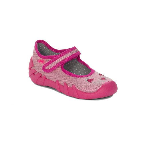 Befado Children's shoes for girls with Velcro Speedy Matallic Pink