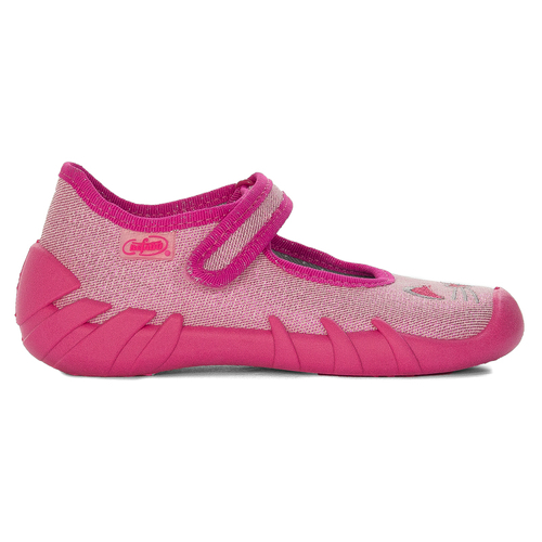 Befado Children's shoes for girls with Velcro Speedy Matallic Pink