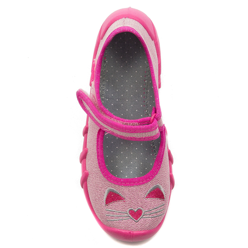 Befado Children's shoes for girls with Velcro Speedy Matallic Pink