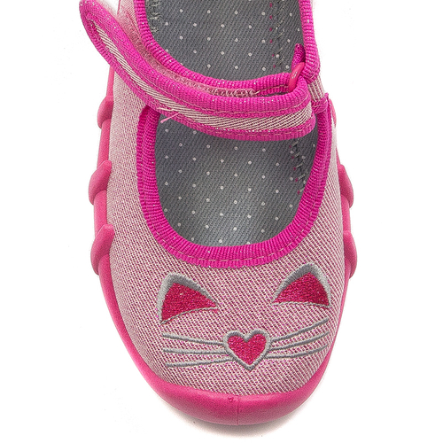 Befado Children's shoes for girls with Velcro Speedy Matallic Pink