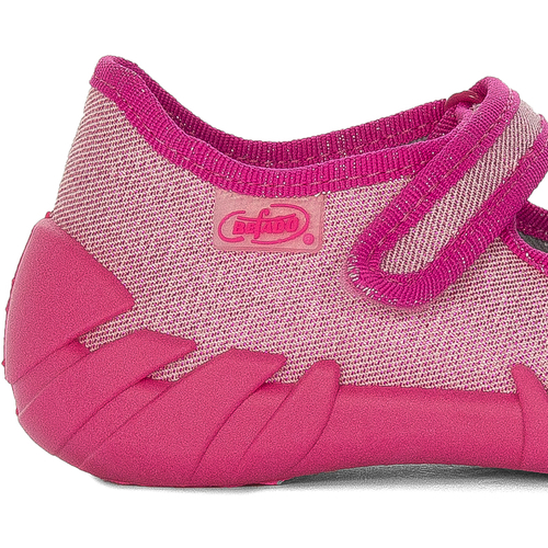 Befado Children's shoes for girls with Velcro Speedy Matallic Pink