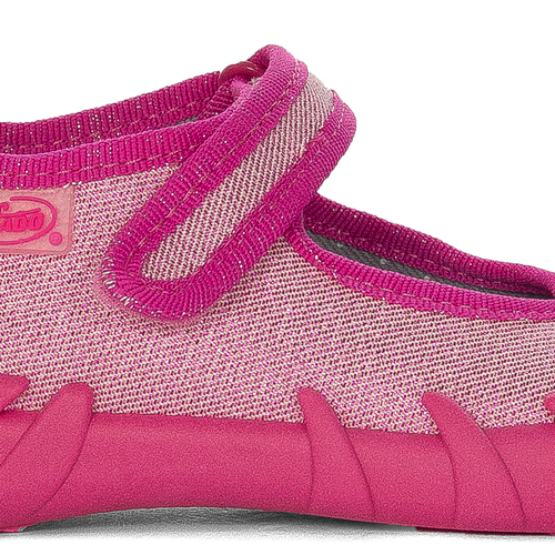 Befado Children's shoes for girls with Velcro Speedy Matallic Pink