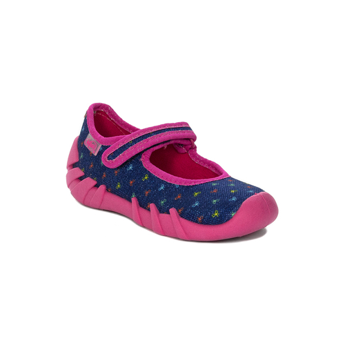 Befado Children's shoes for girls with Velcro Speedy Navy Blue + Pink