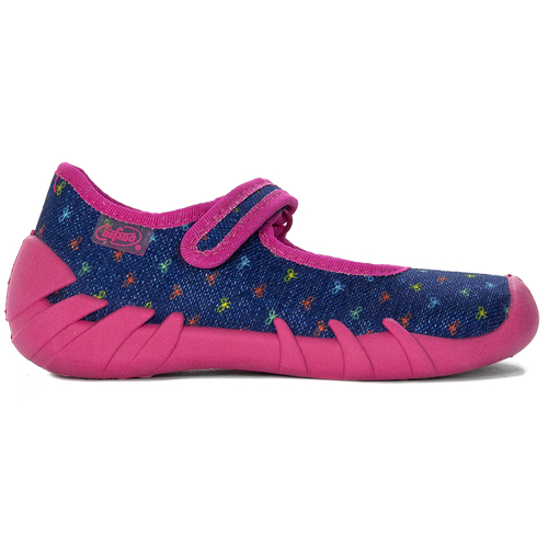 Befado Children's shoes for girls with Velcro Speedy Navy Blue + Pink