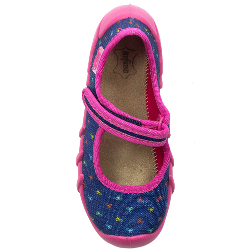 Befado Children's shoes for girls with Velcro Speedy Navy Blue + Pink