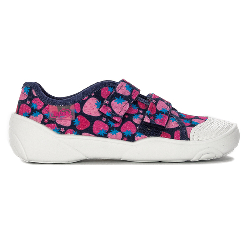 Befado Children's shoes for girls with Velcro Speedy Navy Blue + Pink