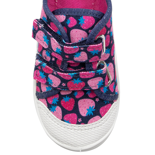 Befado Children's shoes for girls with Velcro Speedy Navy Blue + Pink