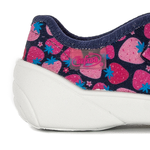 Befado Children's shoes for girls with Velcro Speedy Navy Blue + Pink