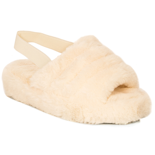 Beige women's slippers