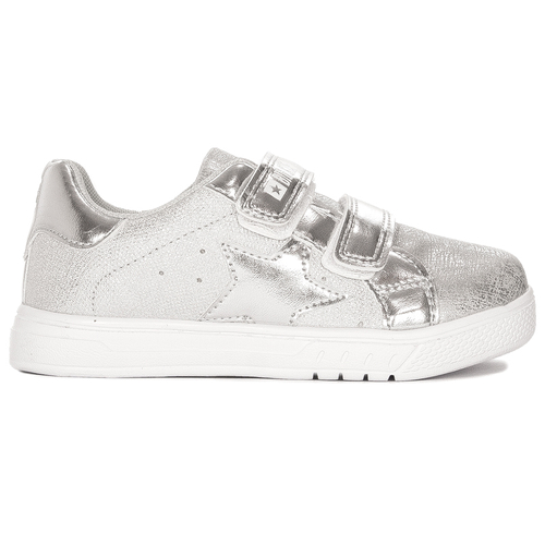 Big Star Children's sneakers for girls with Velcro Silver silver