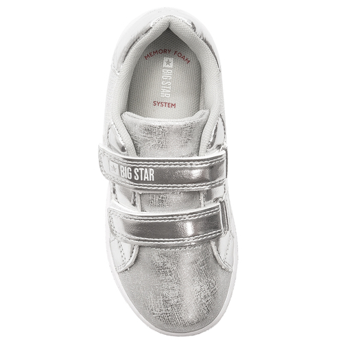 Big Star Children's sneakers for girls with Velcro Silver silver