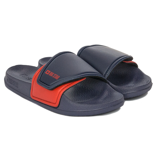 Big Star Navy/Red Velcro children's slippers