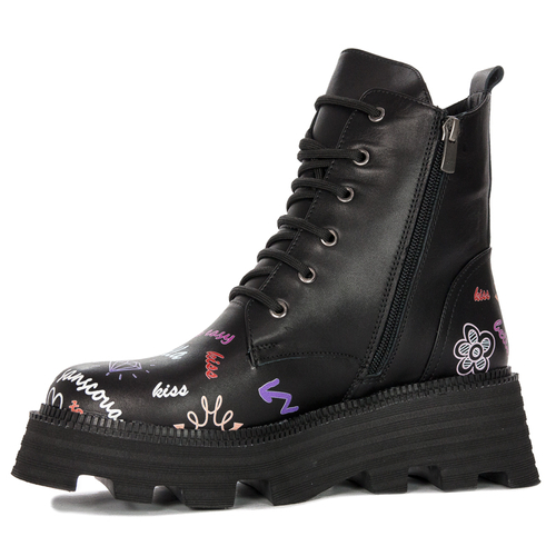 Black Venezia Black leather boots